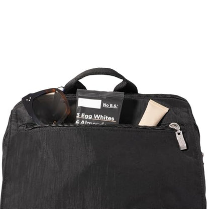 Baggallini Flap Laptop Backpack - 15"x11" Lightweight Work Travel Bag w/Luggage Sleeve & RFID - color: Mulberry