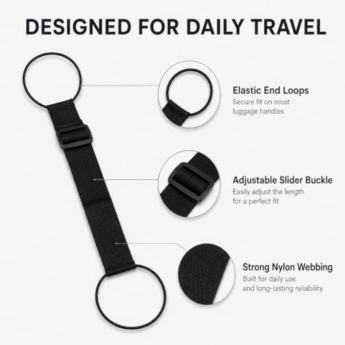 2-Pack Elastic Luggage Straps for Attaching Extra Bags to Suitcase – Lightweight Bungee Belts for Travel
