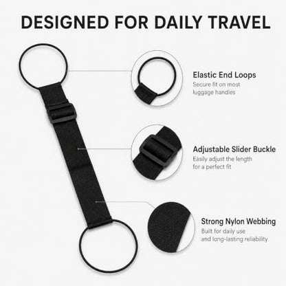2-Pack Elastic Luggage Straps for Attaching Extra Bags to Suitcase – Lightweight Bungee Belts for Travel