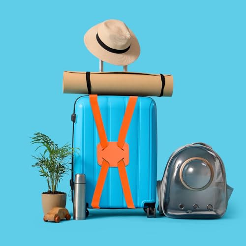 PATIKIL Luggage Straps Bag Bungee, High Elastic Suitcase Adjustable Belt Bag Bungee with Buckles for Baggage Handbag, Orange - color: Orange