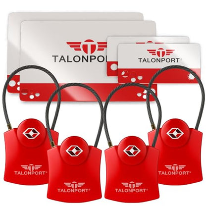 Keyless TSA Approved Suitcase Luggage Locks, Red 4-Pack - color: Red, size: 4 Pack