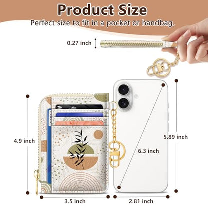 GIANCOMICS Slim Wallet Women, Credit Card Holder, Small Rfid Abstract Leaf - color: Abstract Leaf