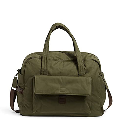 Vera Bradley Cotton Utility Travel Bag - color: Climbing Ivy Green - Recycled Cotton