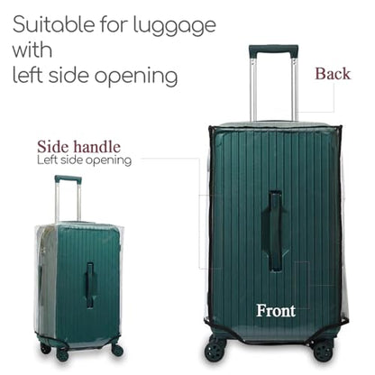 32 Inch Plus Trunk Luggage Cover, Transparent PVC Suitacse Cover, Travel Waterproof Clear Luggage Protector Suitcase Cover - color: Standard (Left Handle), size: 32 inch Plus (Trunk)