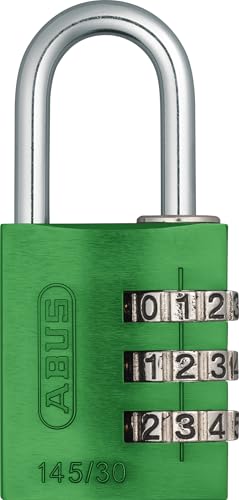 ABUS 145/30 Non-TSA Combination Lock for Hard Cases, Luggage, Resettable - color: Green, size: 30 mm