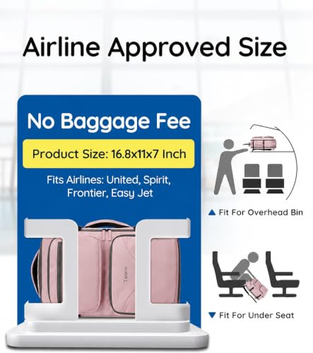 Taygeer Travel Backpack for Women, Travel Personal Item Bag with Shoe Pouch - color: Amourpink