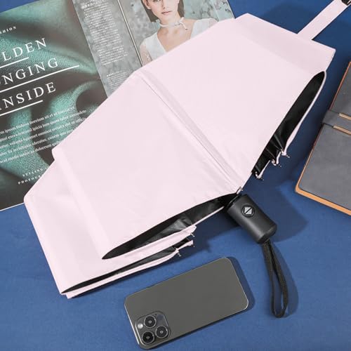 Jexine Windproof Travel Umbrella Compact Small - color: Pink