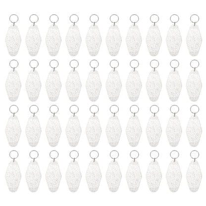 uxcell Hotel Keychains Blank Plastic - color: Transparent Glitter