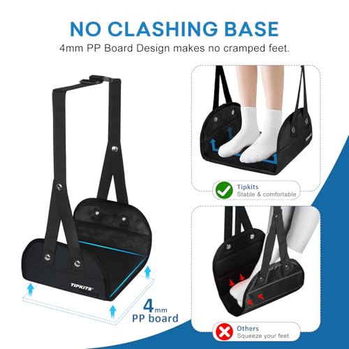 Foot Hammock for Plane Travel, Airplane Trip Foot Rest, Black - color: Black
