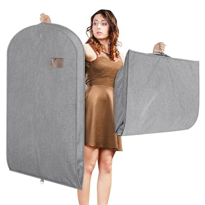 Univivi Garment Bag for Hanging Clothes and Travel, Gray, 43 Inch, 1 Pack - color: Gray, size: 24"X43"-1pcs (Garment Bag)