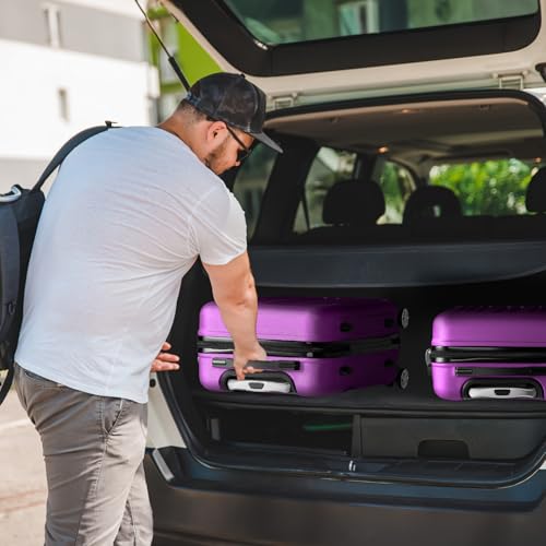 Karl home Luggage Set 3 Piece Hardshell Suitcases with TSA Lock, Purple - color: Purple, size: 3 Piece Set (20/24/28 Inch)
