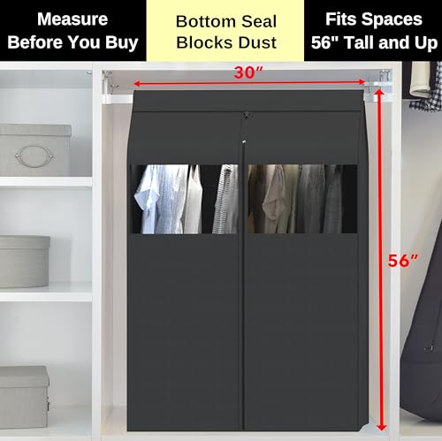 Simple Houseware 30"W x 54"H Garment Cover with Bottom Seal & Clear Window