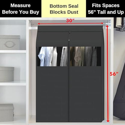 Simple Houseware 30"W x 54"H Garment Cover with Bottom Seal & Clear Window