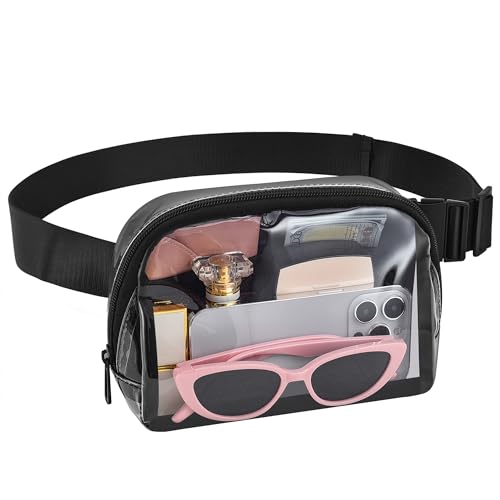 Clear Fanny Pack Stadium Approved Samll Waist Bag - color: Blacbb1