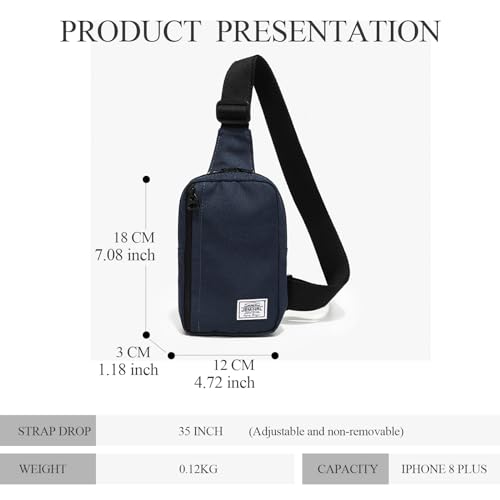 JEMINAL Shoulder Crossbody Bag Hiking Backpack Travel Bag Men Women Sling Backpack Multifunctional - color: Blue