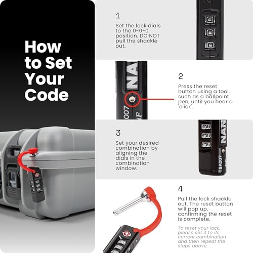 NANUK TSA Approved Lock – Durable, Secure Travel Case Lock with Cut-Resistant Steel Shackle & Rustproof - size: Single