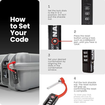 NANUK TSA Approved Lock – Durable, Secure Travel Case Lock with Cut-Resistant Steel Shackle & Rustproof - size: Single