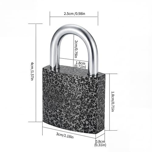 4 Pcs Small Solid Brass Padlocks with Same Keys Keyed Lock - color: Black, size: 32MM-4PCS