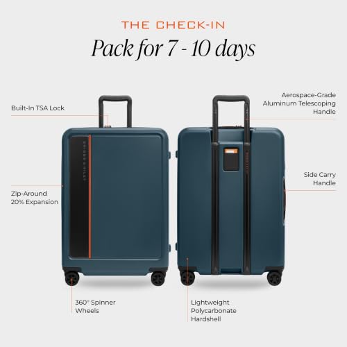 Briggs & Riley ZDX Medium 27 Inch Expandable Checked Luggage, Ocean - color: Ocean, size: 27" Hardside Checked