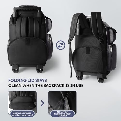 20" 2-in-1,Wheeled Travel Luggage Bag w/Telescopic Handle - color: JH-2560-Grey-20