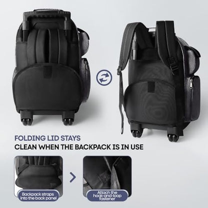20" 2-in-1,Wheeled Travel Luggage Bag w/Telescopic Handle - color: JH-2560-Grey-20