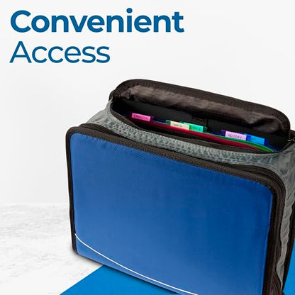 Case-it School Zipper Binder | 3" O-Rings | 600-Sheet | D-146 Midnight Blue - color: B Midnight Blue, size: 6 Pack