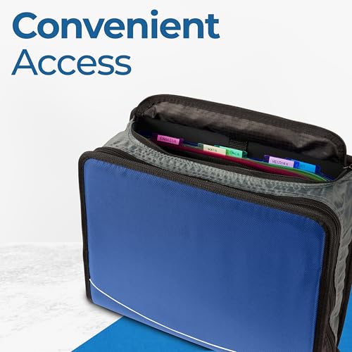 Case-it School Zipper Binder | 3" O-Rings | 600-Sheet | D-146 Midnight Blue - color: B Midnight Blue, size: 1 Pack