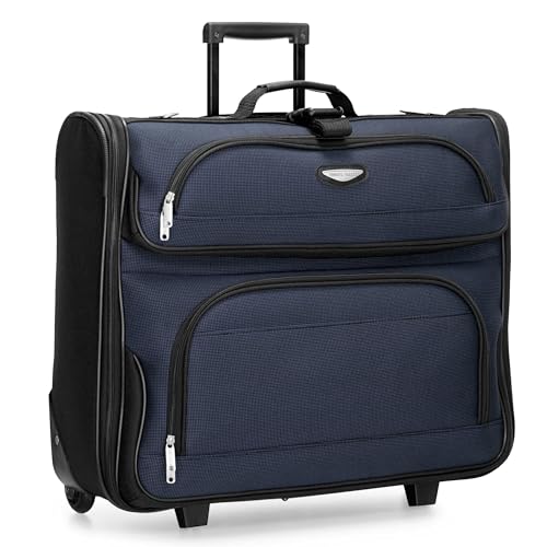 Travel Select Amsterdam Business Rolling Garment Bag, Softside Expandable Rolling 2-Wheeled Suit Carrier, Navy, One Size - color: Navy