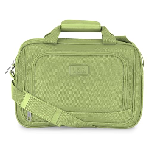 U.S. Traveler Rio Lightweight Softside Rolling Carry-on Suitcase, 4-Wheel Set, Light Green - color: Light Green, size: 22"/14"