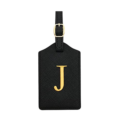 Luggage Tag PU Leather for Suitcase Baggage Handbag Travel Bag Label Suitcase Tag Label Tag w. Name Card & Privacy Cover (J) - style: J
