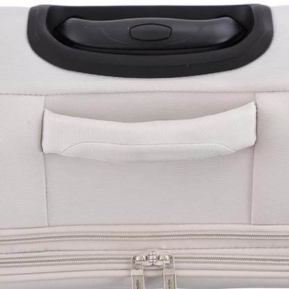 Martha Stewart Softside Checked Luggage | 27" Lightweight Expandable Suitcase | Medium Checked Suitcase with 360° Spinner Wheels & Spacious Interior | Light Gray - color: Light Grey, size: 27"