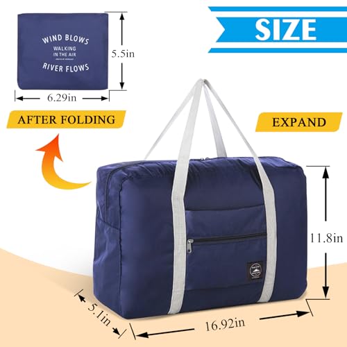 Travel Duffel Foldable Luggage Tote Carry-on for Spirit Airlines Personal Item Weekender Overnight Bag (Green+Blue)