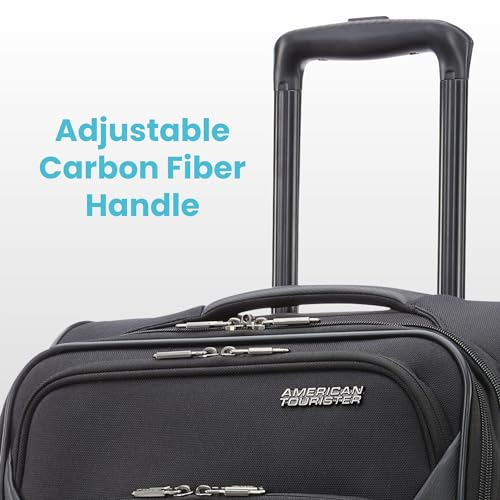 American Tourister 4 KIX 2.0 Softside Expandable Luggage with Spinners, Black, 3PC (CO/MED/LG) - color: Black, size: 3-Piece Set (Carry on/Medium/Large)