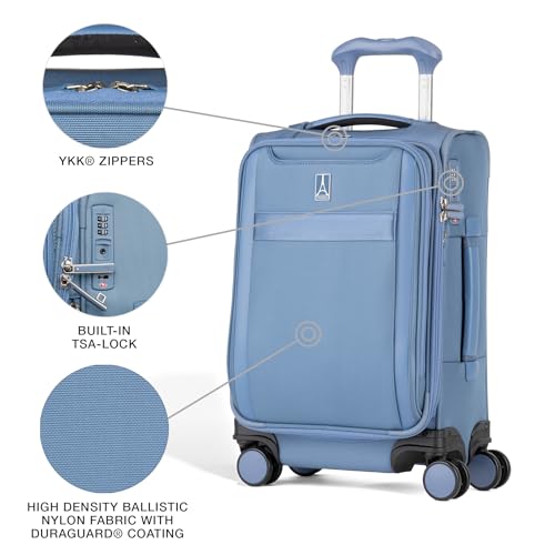 Travelpro VersaPack+ Softside Carry-On Luggage Suitcase, Blue, 20-Inch - color: Elemental Blue, size: Compact Carry On