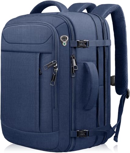 55L Travel Backpack, Carry On Backpack Fits 18.4-19" Laptop, Blue - color: Blue, size: 18.4 inch (22"x14"x10")