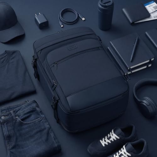 mibasies 40L Travel Backpack for Women & Men: Flight Approved Carry On Backpack, TSA Personal Item Bag with Water Bottle Pocket, Weekender Essentials Backpacks fits 17" Laptop - Navy - color: Navy, size: X-Large