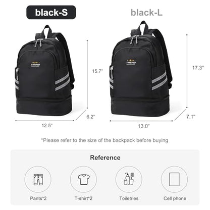 coofay Gym Backpack For Women, Gym Bag with Shoe Compartment - color: A-black, size: Small
