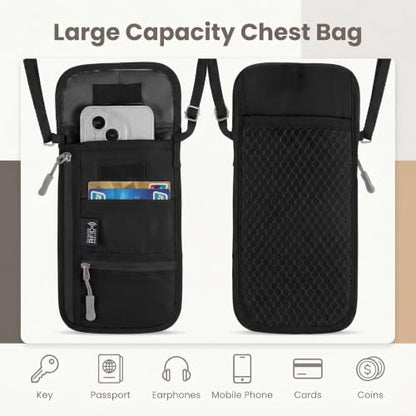 Passport Neck Holder for Travel, Rfid Blocking Passport Holder - color: Black