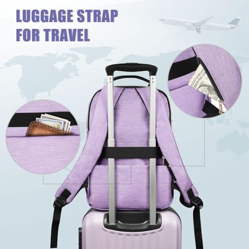 MATEIN 17 Inch Laptop Backpack, Womens College Backpack for School - color: Purple, size: 17inch