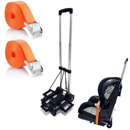 Car Seat Dolly for Airport, Foldable Car Seat Travel Cart & Roller - color: Black