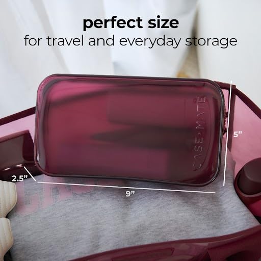 Case-Mate Jelly Makeup Bag - Waterproof Zipper Pouch - Mulberry - color: Mulberry