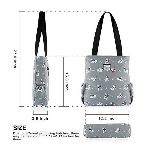 KAMO Floral Tote Bag - Waterproof Lightweight Handbags Travel Shoulder Bag for Hiking Yoga Gym Swimming Travel Beach - color: 0-gray