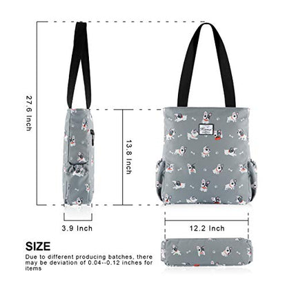 KAMO Floral Tote Bag - Waterproof Lightweight Handbags Travel Shoulder Bag for Hiking Yoga Gym Swimming Travel Beach - color: 0-gray