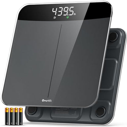 Ovutek 욕실 저울 디지털 무게 204.1kg(450파운드), 가장 정확한 0.02kg(0.02파운드) - color: 블랙., size: 11.8*11.8in