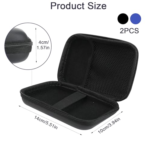 Zoyiancy 2Pcs Power Bank Case, Travel Storage Bag for Cables Earbuds - color: Black, Blue