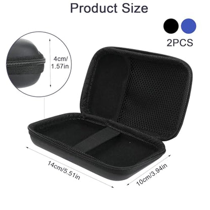 Zoyiancy 2Pcs Power Bank Case, Travel Storage Bag for Cables Earbuds - color: Black, Blue