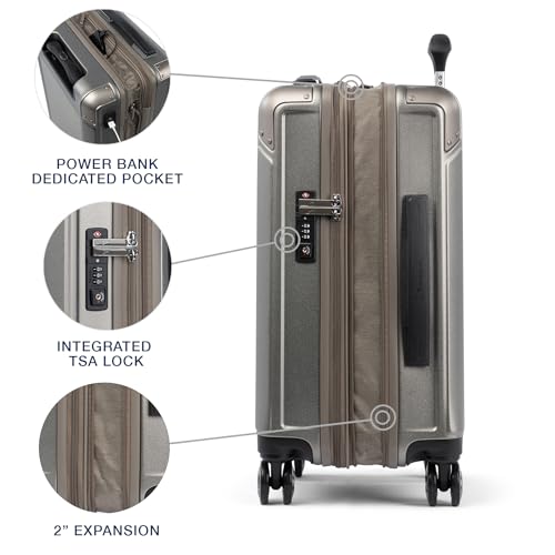 Travelpro Platinum Elite Hardside Carry-On Luggage, Sand, 21-Inch - color: Metallic Sand, size: Carry-on 21-Inch