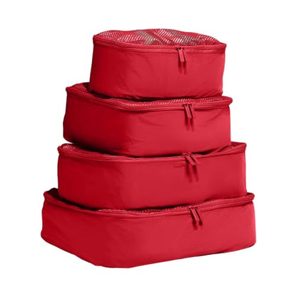 Away Insider Packing Cubes Set of 4, Lightweight Travel Luggage Organizers - color: Cherry Red