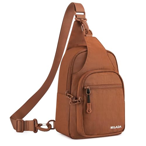 MILADA Anti Theft Crossbody Bags for Women, Small Travel Sling Bag - color: Brown