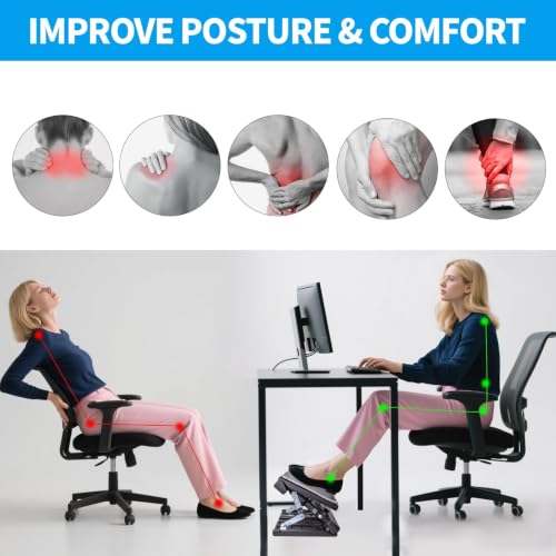 Adjustable Foot Rest Under Desk for Office,Home, Gaming & Study - color: Gray, size: Extra Large